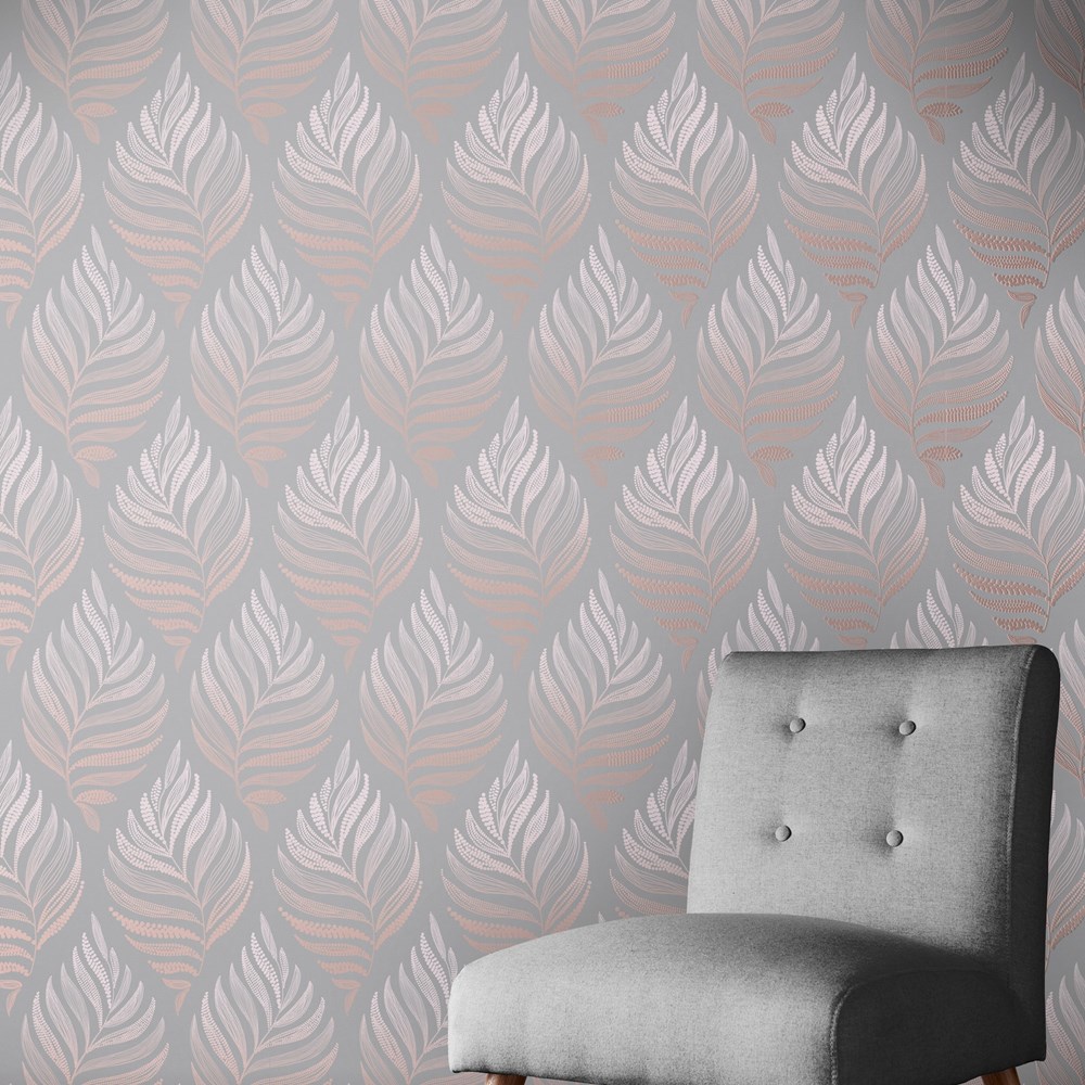 Botanica Blush Wallpaper 105455 by Graham & Brown in Grey Pink